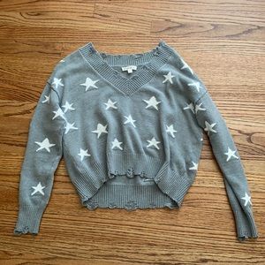 Rock N Rags Gray Sweater with white stars